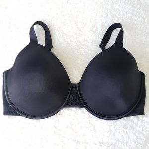Black Full Coverage Bra Size 38DD Underwire Lined